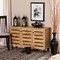 Baxton Studio Gisela Modern and Contemporary Oak Brown Finished Wood 3-Door Shoe Storage Cabinet 190-11992-ZORO - alternate 1